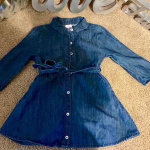 Girls tie denim dress